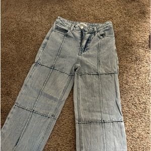 Pacsun light blue paneled boyfriend jeans size 24